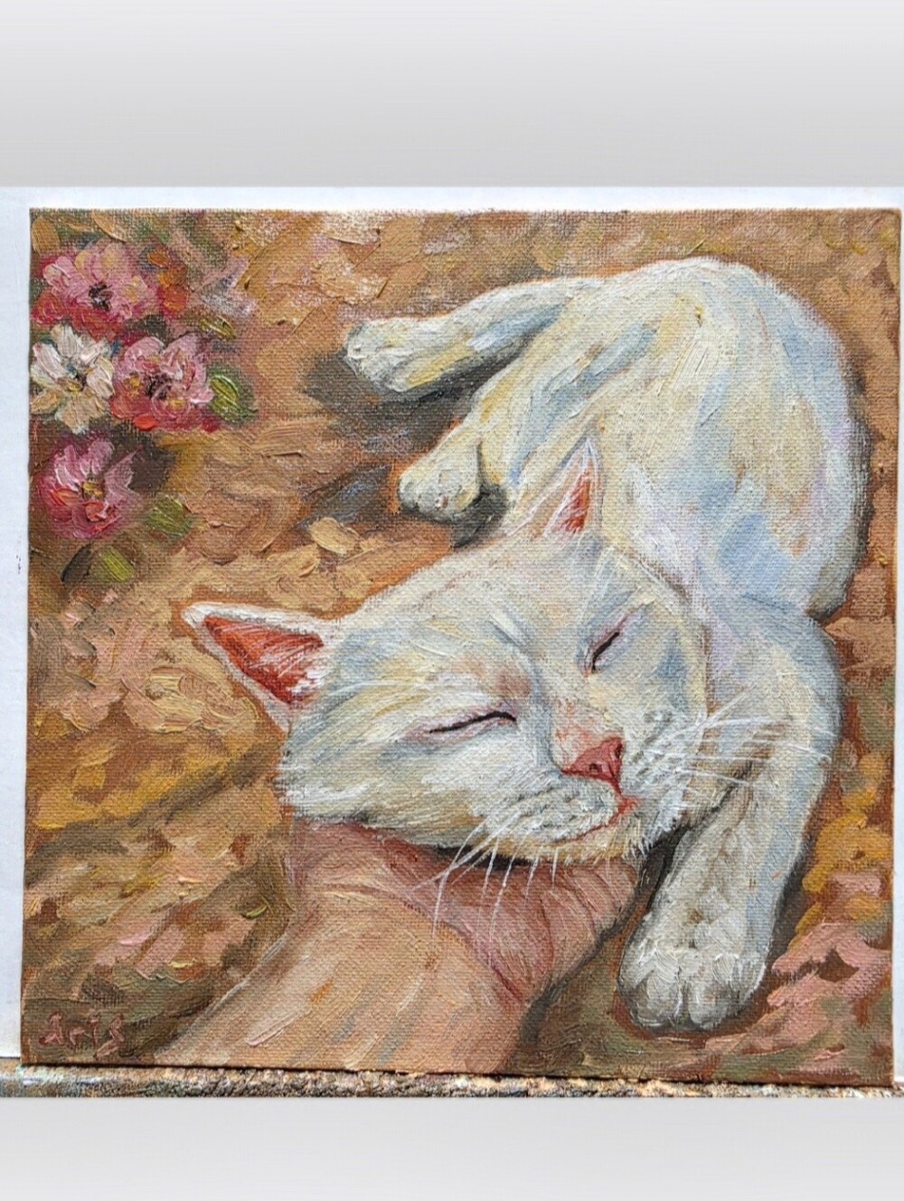 Abstract oil Painting cute Cat